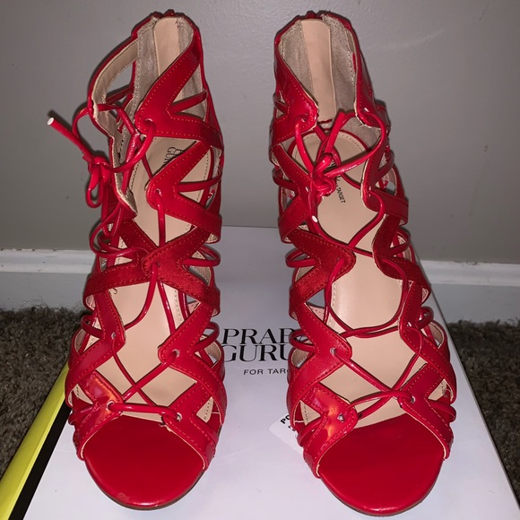 Prabal Gurung for Target - Red Lace Up Heels - Picture 2 of 8